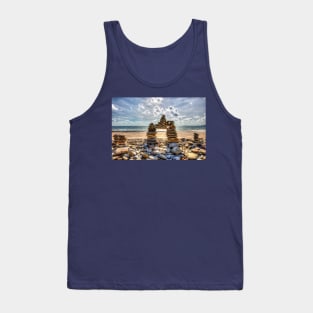 Amroth Beach, Wales, Rock Cairns Tank Top